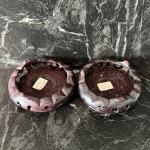 Wood Carved Candle Holders